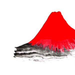 Mount Fuji No12 - Red-Fuji - Fuji-hegy sumi-e