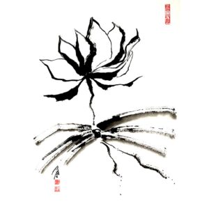 Lotus No1 - Lótusz sumi-e