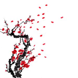 Plum Blossoms No1 - Szilvavirág sumi-e