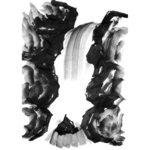 Waterfall No1 - Vízesés sumi-e