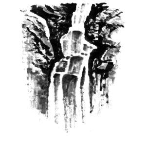 Waterfall No2 - Vízesés sumi-e